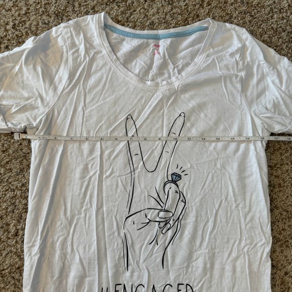 "#ENGAGED" WOMENS FITTED WHITE TSHIRT - Picture 2 of 7
